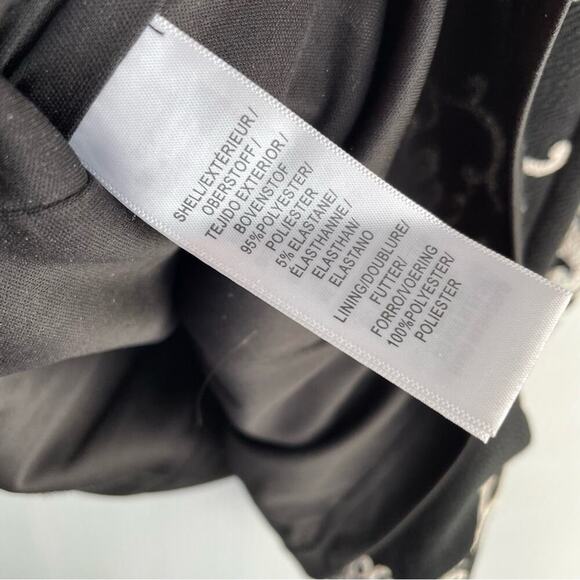 Adrianna Papell height neckline modest long bell sleeve black and white size 4 - Picture 10 of 12